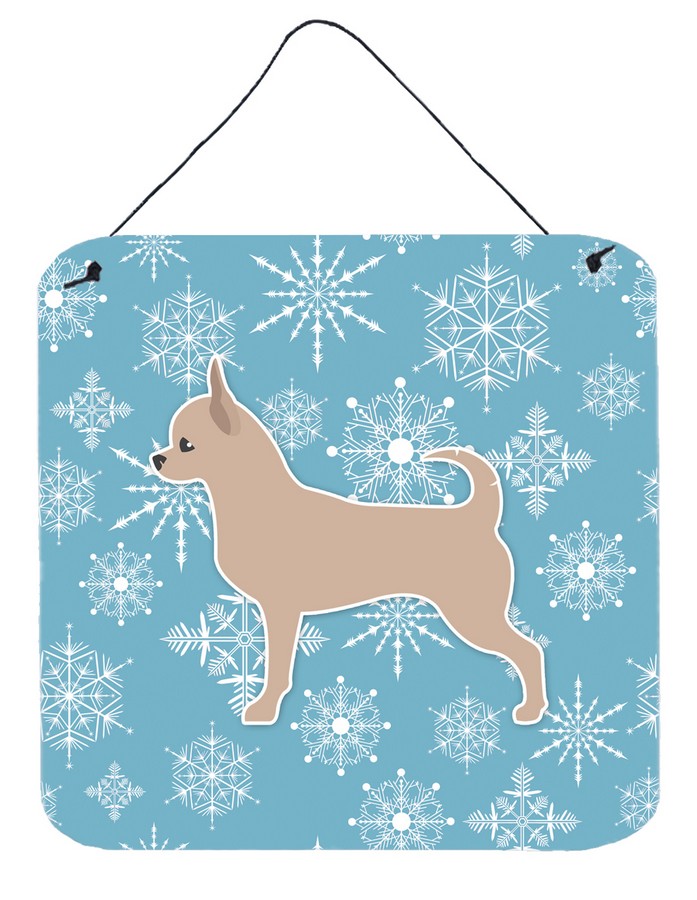 Winter Snowflake Chihuahua Wall or Door Hanging Prints