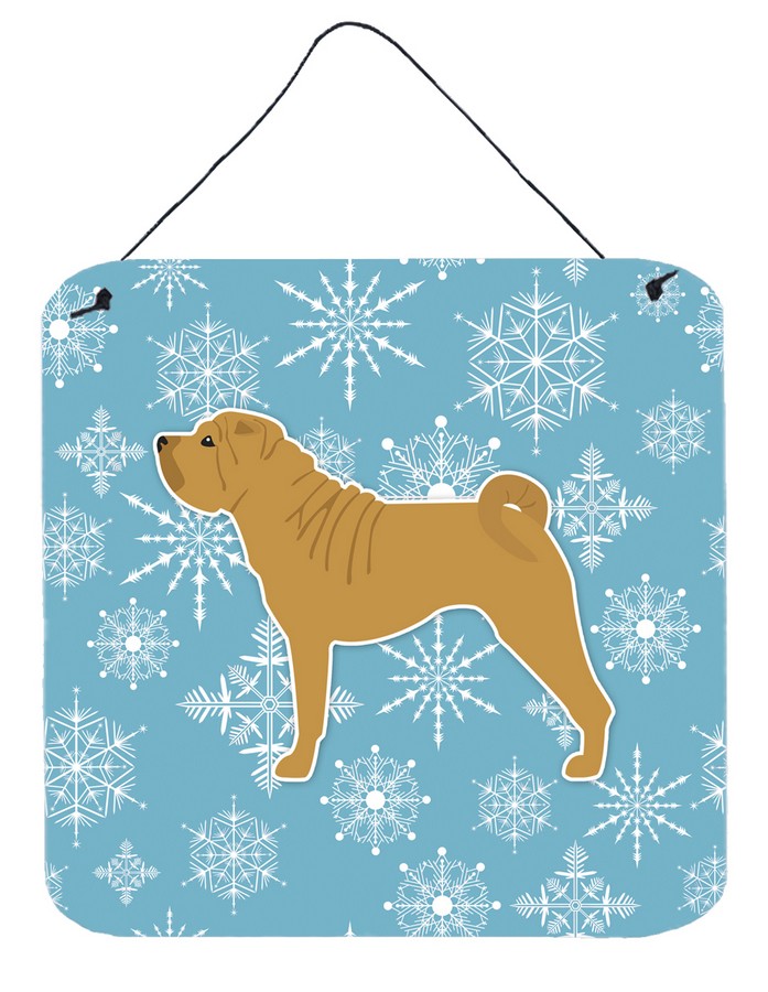 Winter Snowflake Shar Pei Merry Wall or Door Hanging Prints