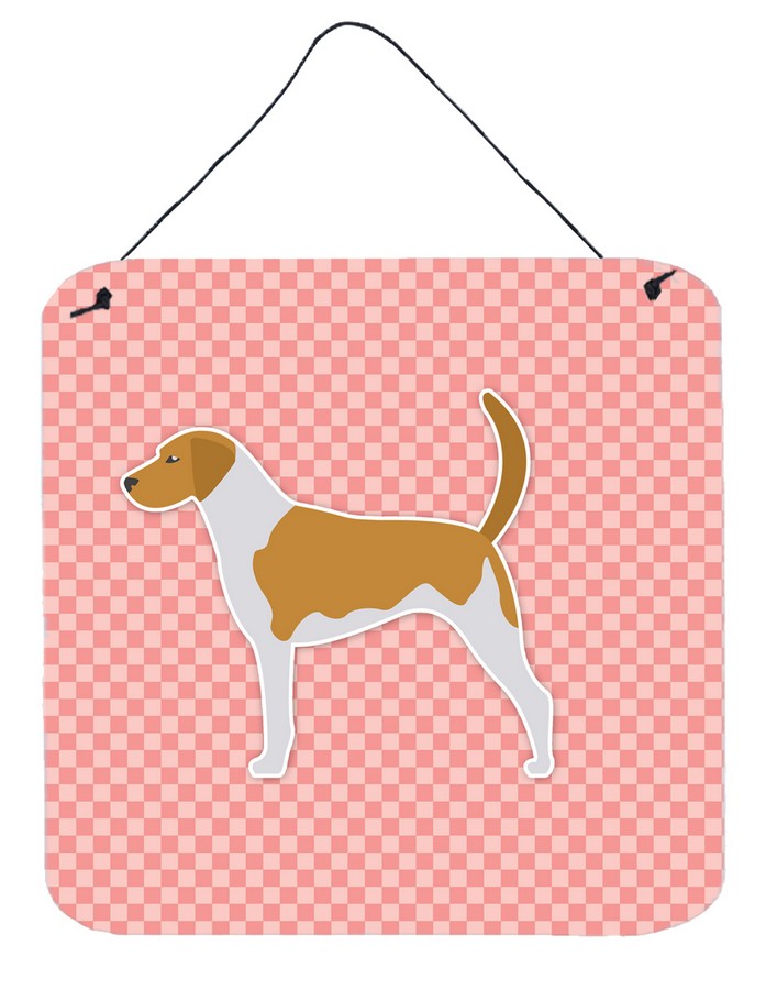 American Foxhound Checkerboard Pink Wall or Door Hanging Prints