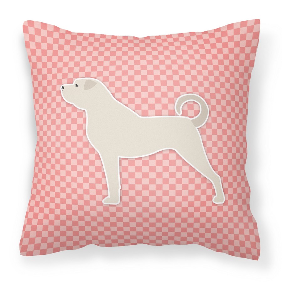 Anatolian Shepherd Checkerboard Pink Fabric Decorative Pillow