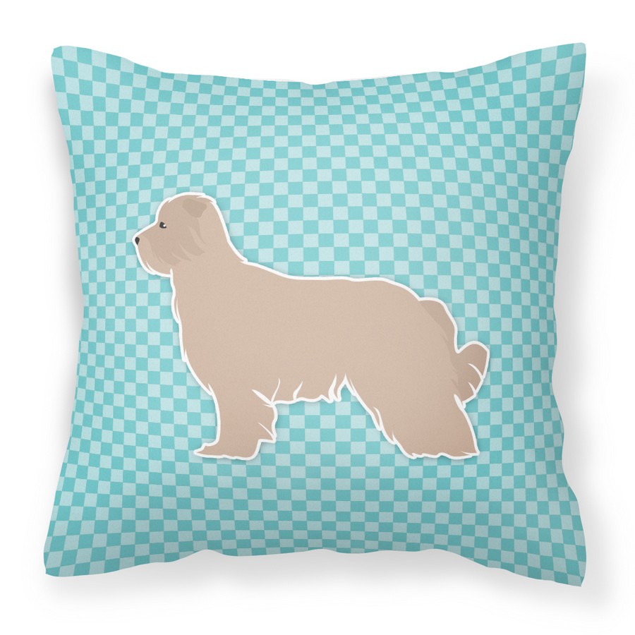 BB3718PW1818 Pyrenean Shepherd Checkerboard Blue Fabric Decorative Pillow