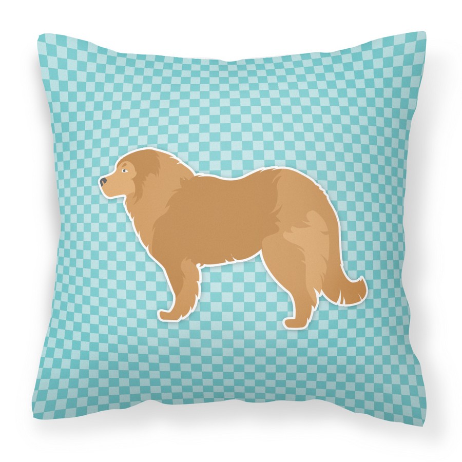 Caucasian Shepherd Dog Checkerboard Blue Fabric Decorative Pillow