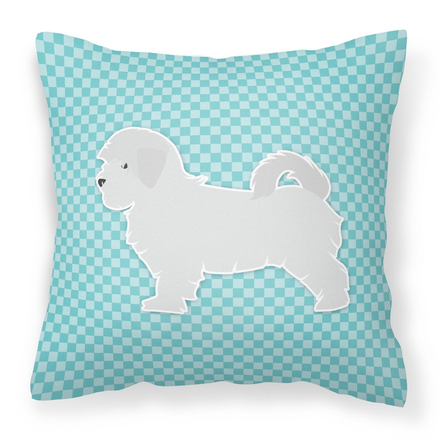 Maltese Checkerboard Blue Fabric Decorative Pillow