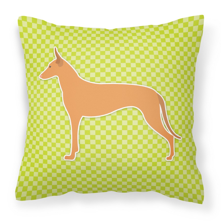 Pharaoh Hound Checkerboard Green Fabric Decorative Pillow
