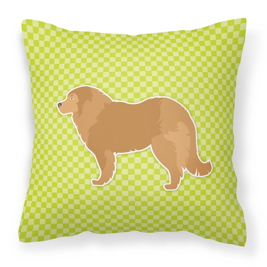 Caucasian Shepherd Dog Checkerboard Green Fabric Decorative Pillow