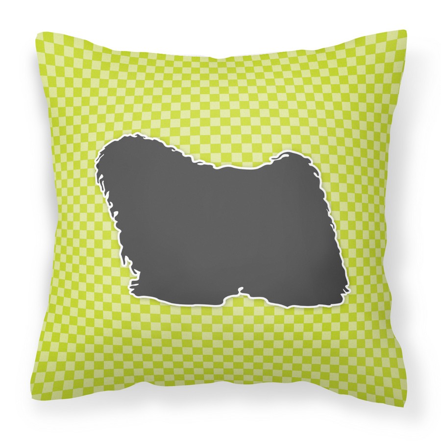 Puli Checkerboard Green Fabric Decorative Pillow