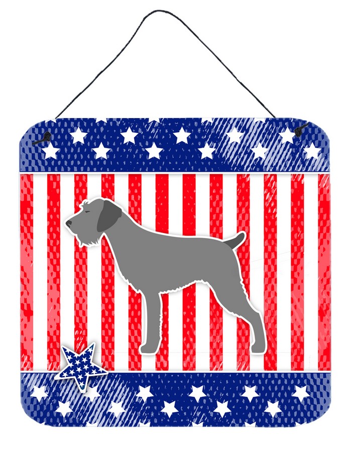 USA Patriotic German Wirehaired Pointer Wall or Door Hanging Prints