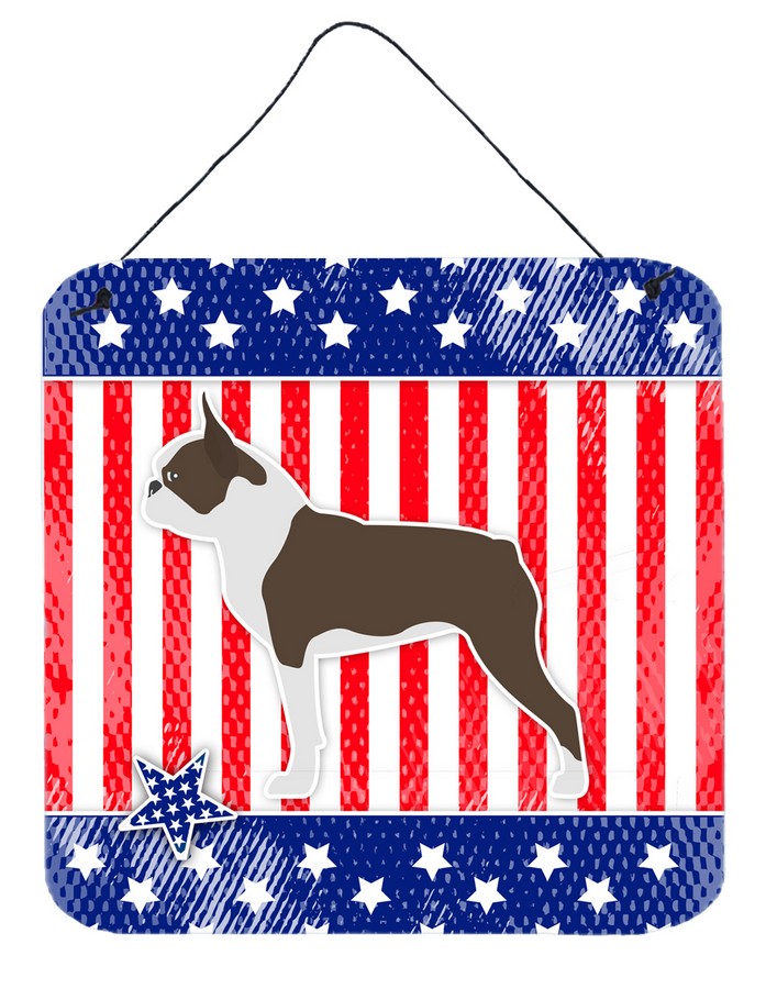 USA Patriotic Boston Terrier Wall or Door Hanging Prints