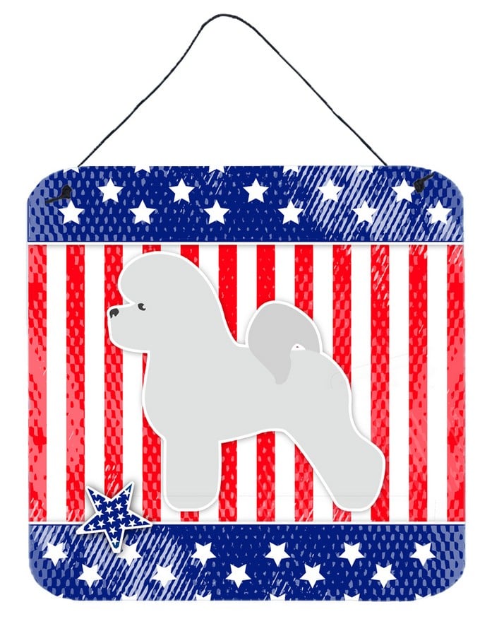 USA Patriotic Bichon Frise Wall or Door Hanging Prints