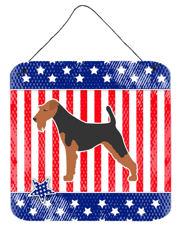USA Patriotic Airedale Terrier Wall or Door Hanging Prints