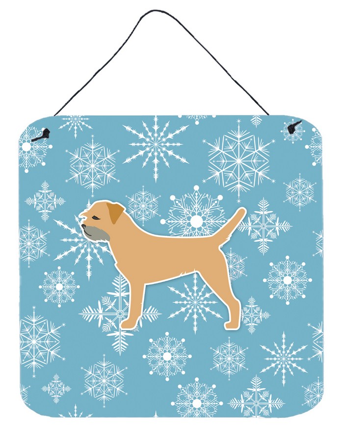 Winter Snowflake Border Terrier Wall or Door Hanging Prints