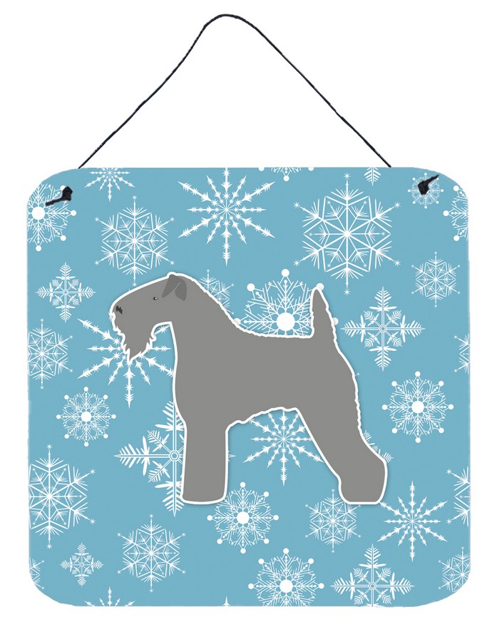 Winter Snowflake Kerry Blue Terrier Wall or Door Hanging Prints