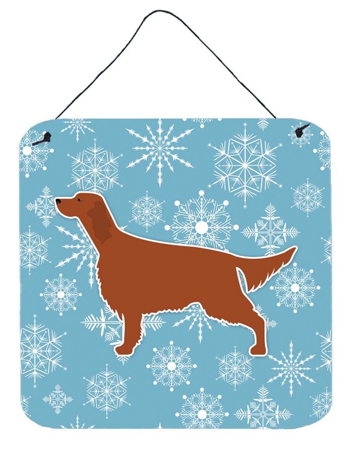 Winter Snowflake Irish Setter Wall or Door Hanging Prints