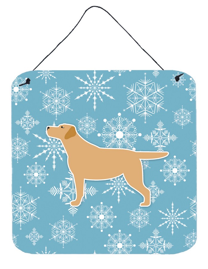 Winter Snowflake Yellow Labrador Retriever Wall or Door Hanging Prints