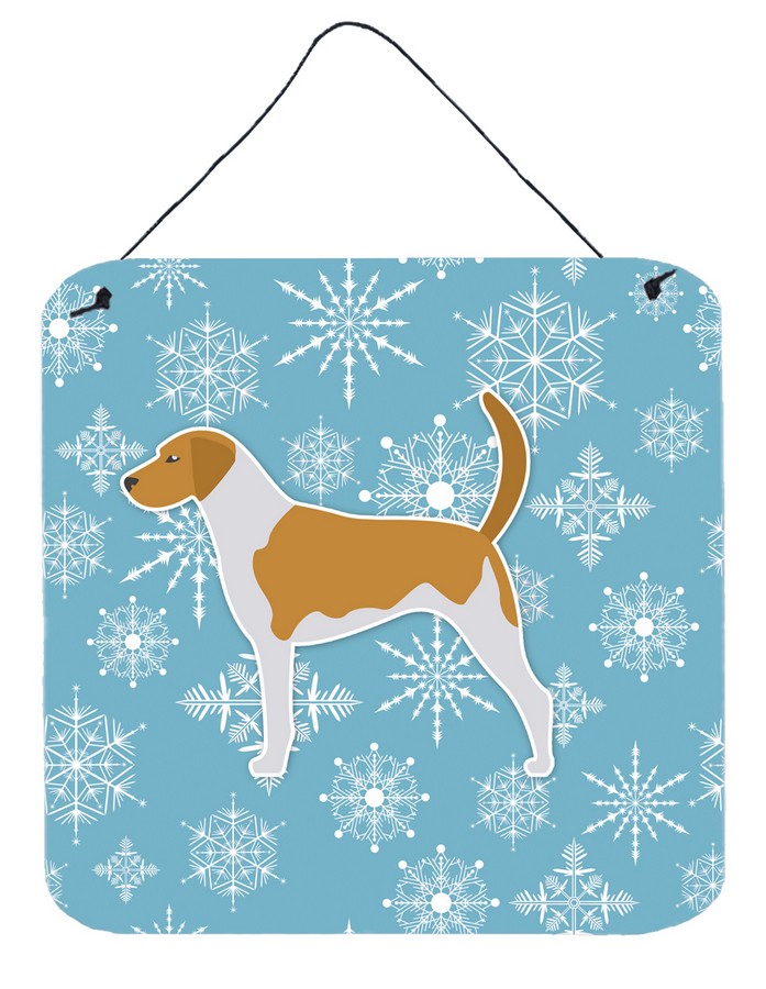 Winter Snowflake American Foxhound Wall or Door Hanging Prints