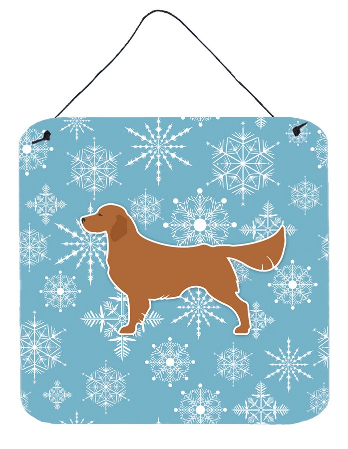 Winter Snowflake Golden Retriever Wall or Door Hanging Prints