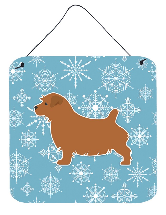 Winter Snowflake Norfolk Terrier Wall or Door Hanging Prints