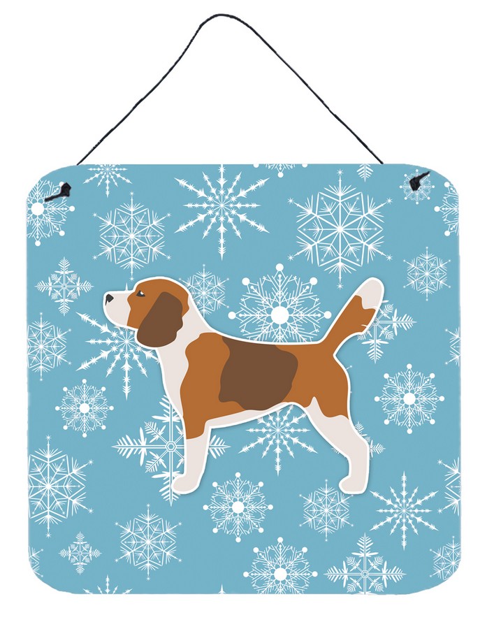 Winter Snowflake Beagle Wall or Door Hanging Prints