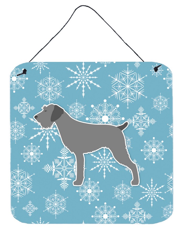 BB3511DS66 Winter Snowflake German Wirehaired Pointer Wall or Door Hanging Prints