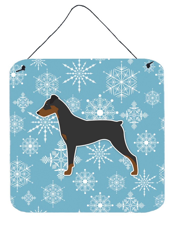Winter Snowflake German Pinscher Wall or Door Hanging Prints