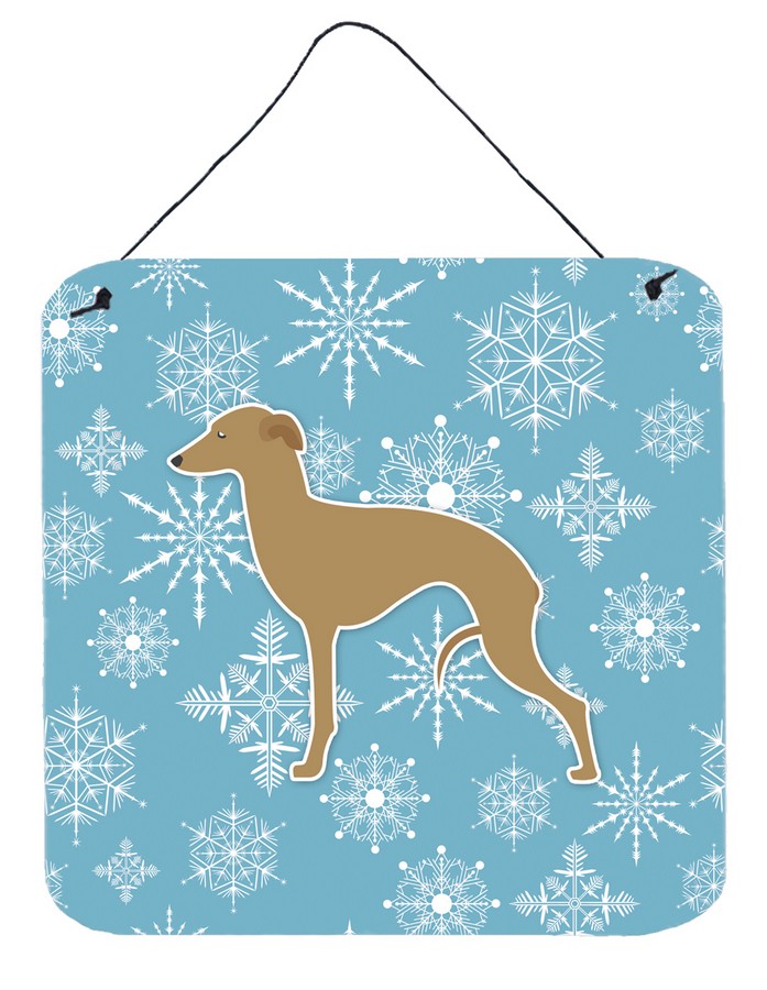 Winter Snowflake Italian Greyhound Wall or Door Hanging Prints