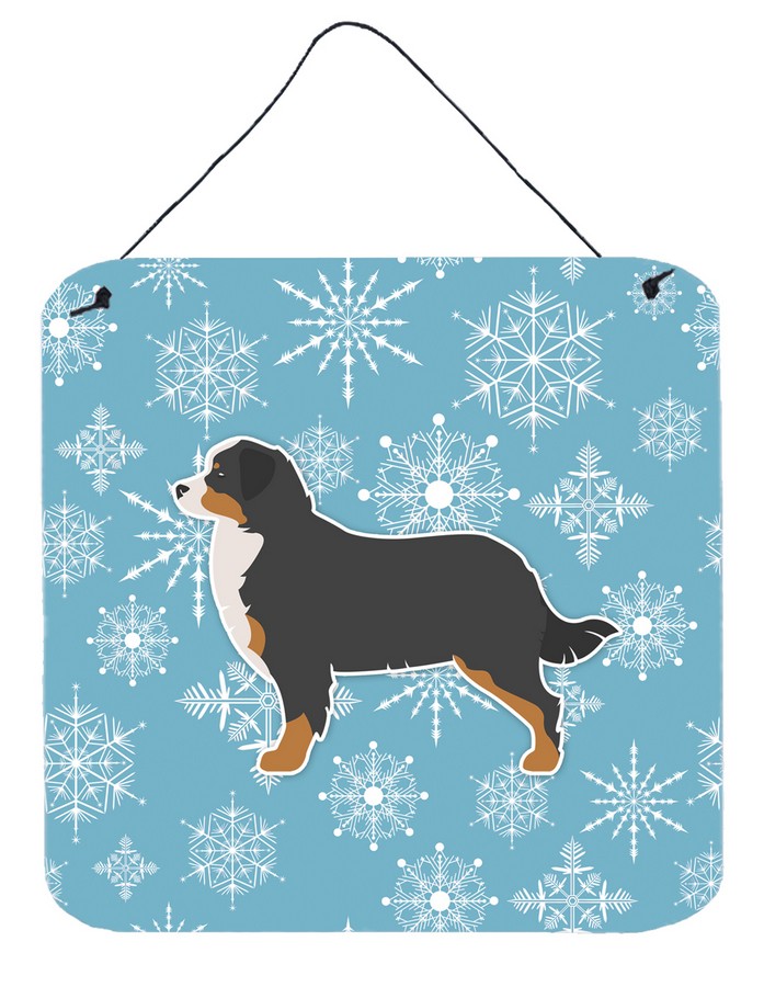 Winter Snowflake Bernese Mountain Dog Wall or Door Hanging Prints