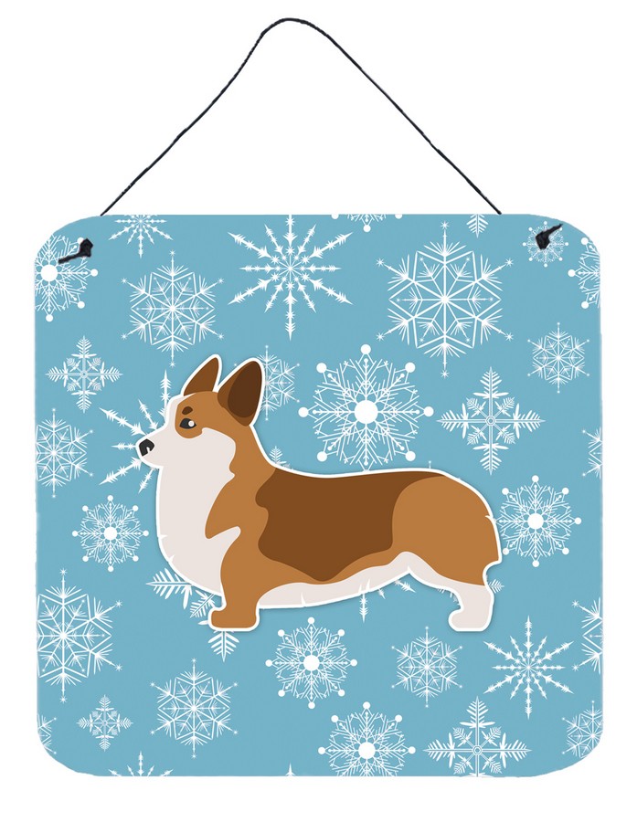Winter Snowflake Corgi Wall or Door Hanging Prints