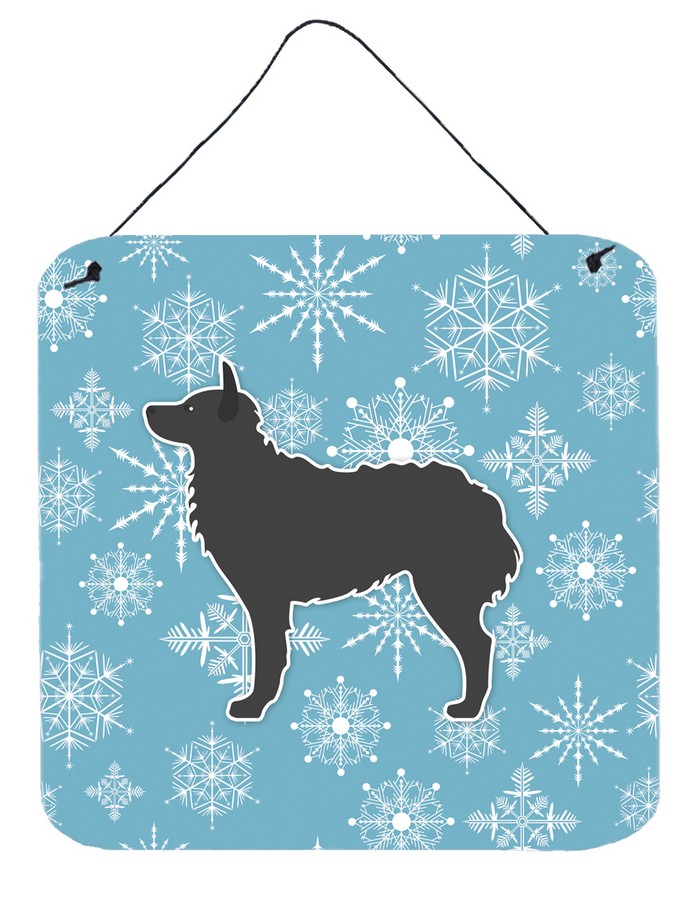 Winter Snowflake Croatian Sheepdog Wall or Door Hanging Prints