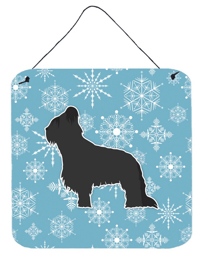 Winter Snowflake Briard Wall or Door Hanging Prints