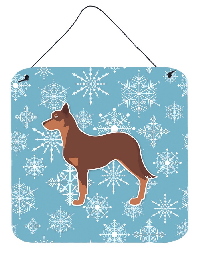 Winter Snowflake Australian Kelpie Dog Wall or Door Hanging Prints