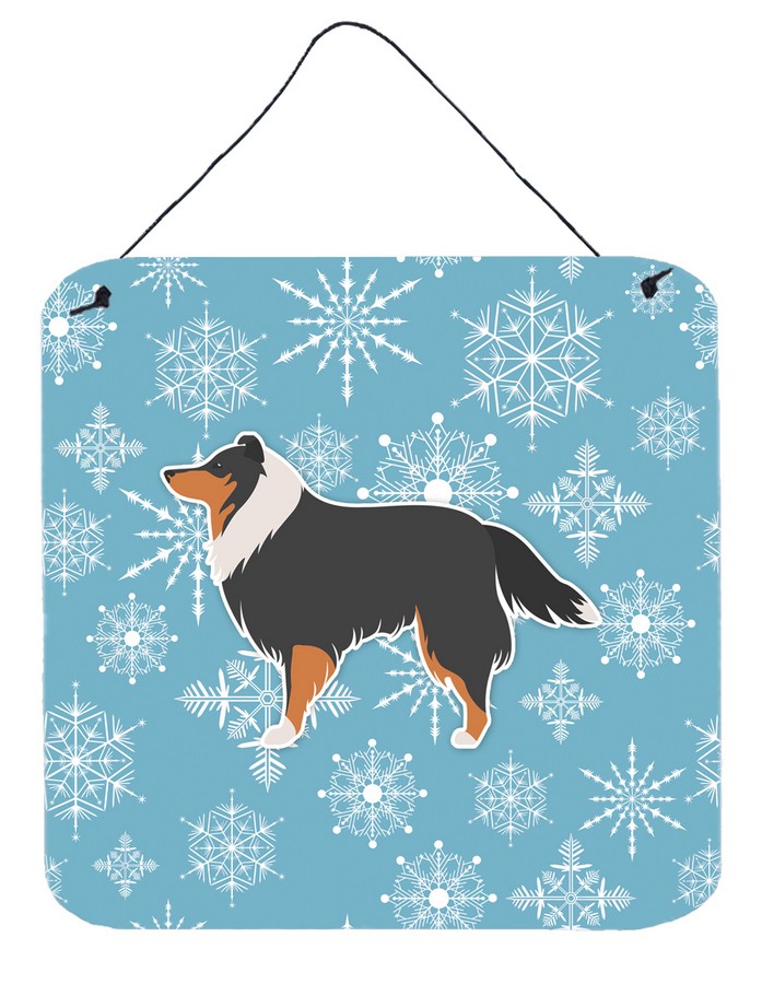 Winter Snowflake Sheltie & Shetland Sheepdog Wall or Door Hanging Prints