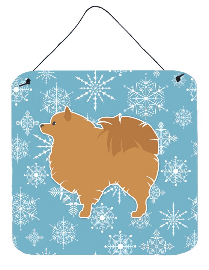 Winter Snowflake Pomeranian Wall or Door Hanging Prints