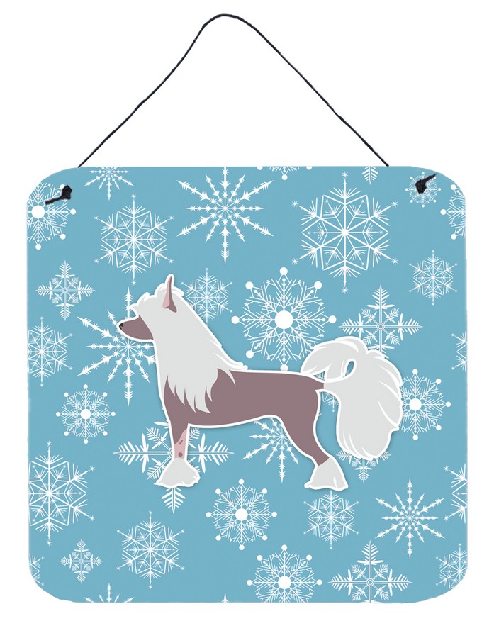 Winter Snowflake Chinese Crested Wall or Door Hanging Prints