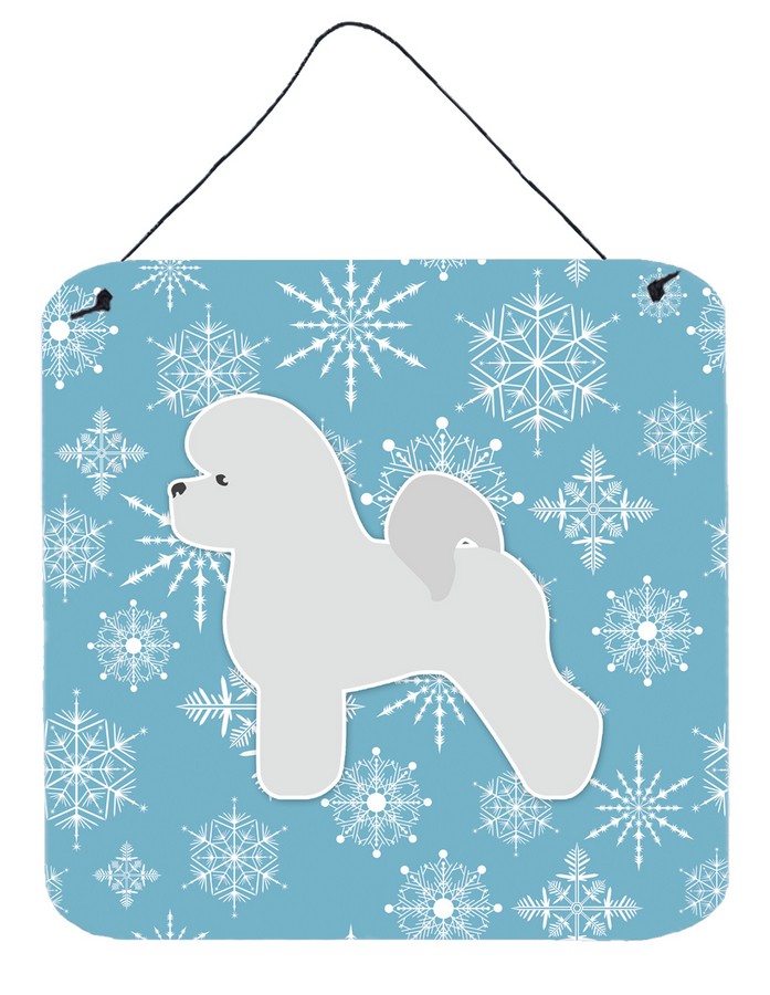 Winter Snowflake Bichon Frise Wall or Door Hanging Prints