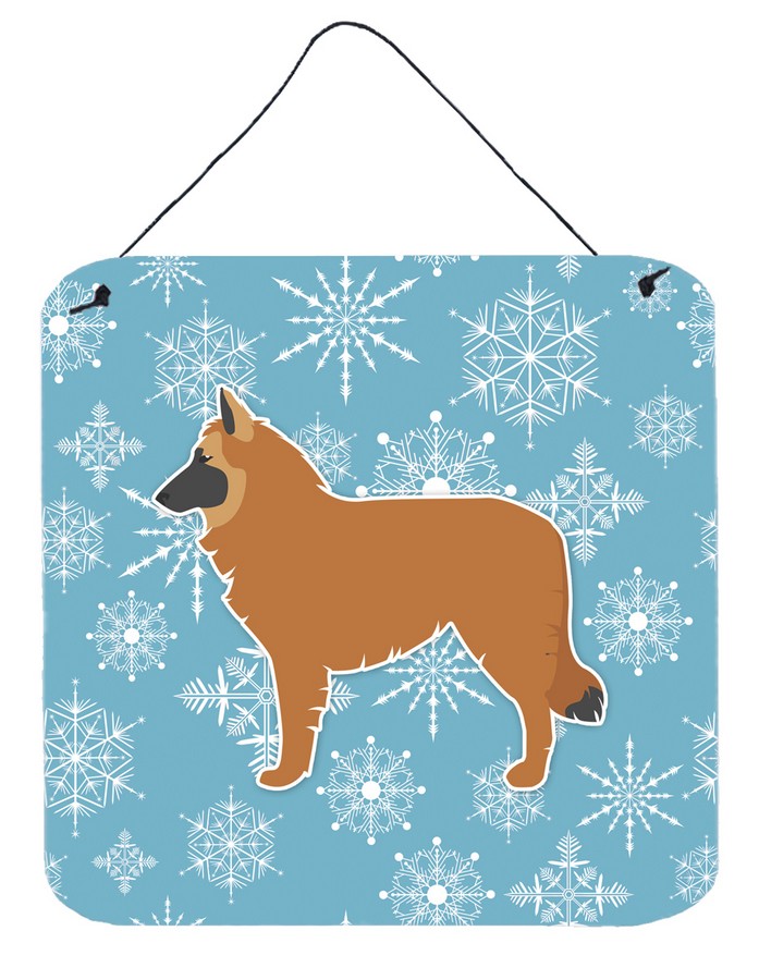 Winter Snowflake Belgian Shepherd Wall or Door Hanging Prints
