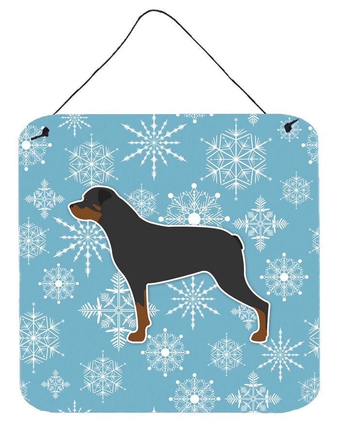 Winter Snowflake Rottweiler Wall or Door Hanging Prints