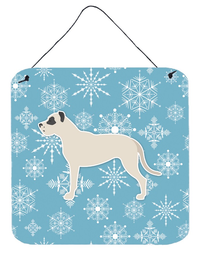 Winter Snowflake Dogo Argentino Wall or Door Hanging Prints