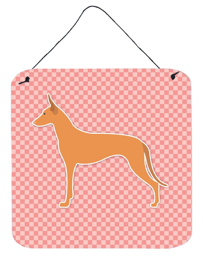 Pharaoh Hound Checkerboard Pink Wall or Door Hanging Prints