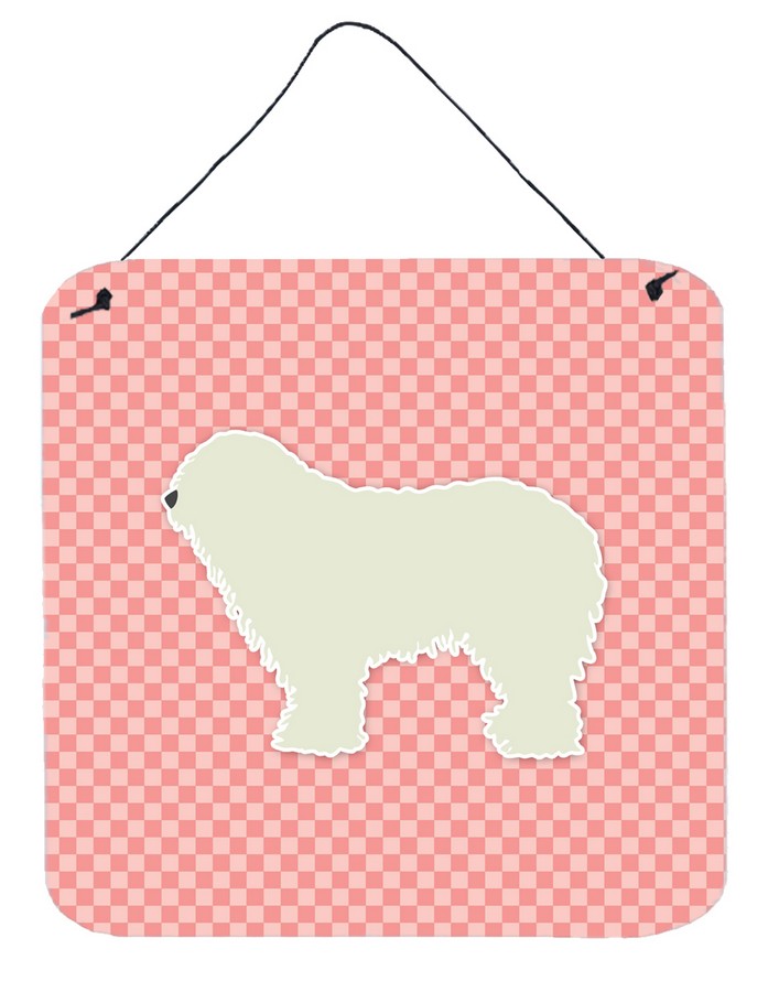 Komondor Checkerboard Pink Wall or Door Hanging Prints