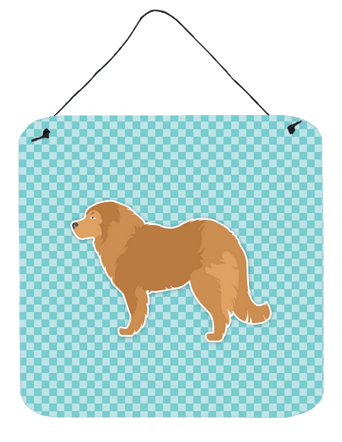 Caucasian Shepherd Dog Checkerboard Blue Wall or Door Hanging Prints