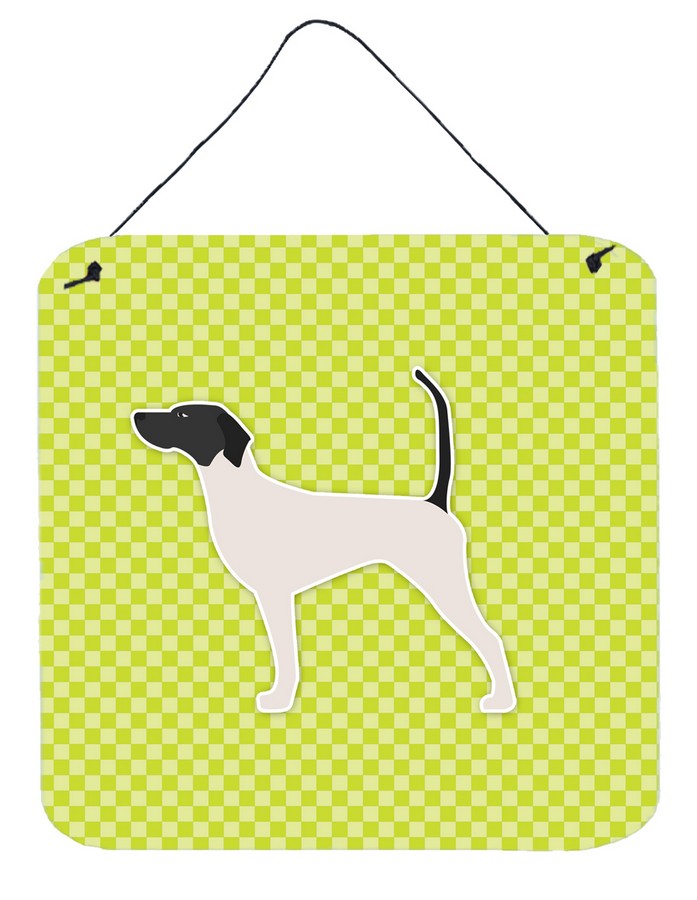 English Pointer Checkerboard Green Wall or Door Hanging Prints