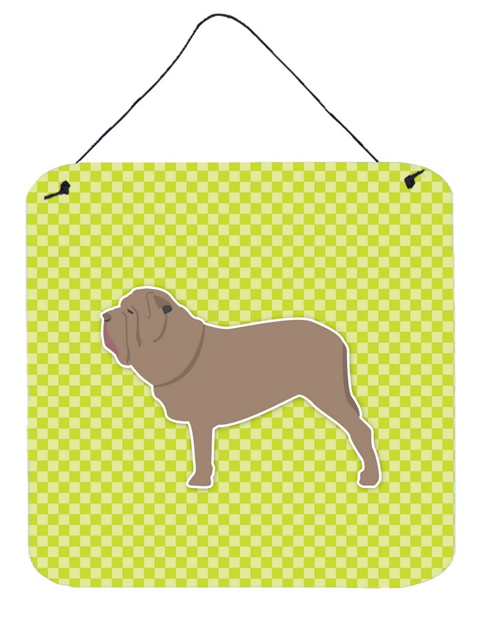 Neapolitan Mastiff Checkerboard Green Wall or Door Hanging Prints