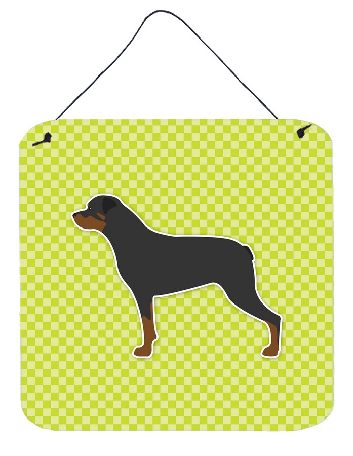 Rottweiler Checkerboard Green Wall or Door Hanging Prints