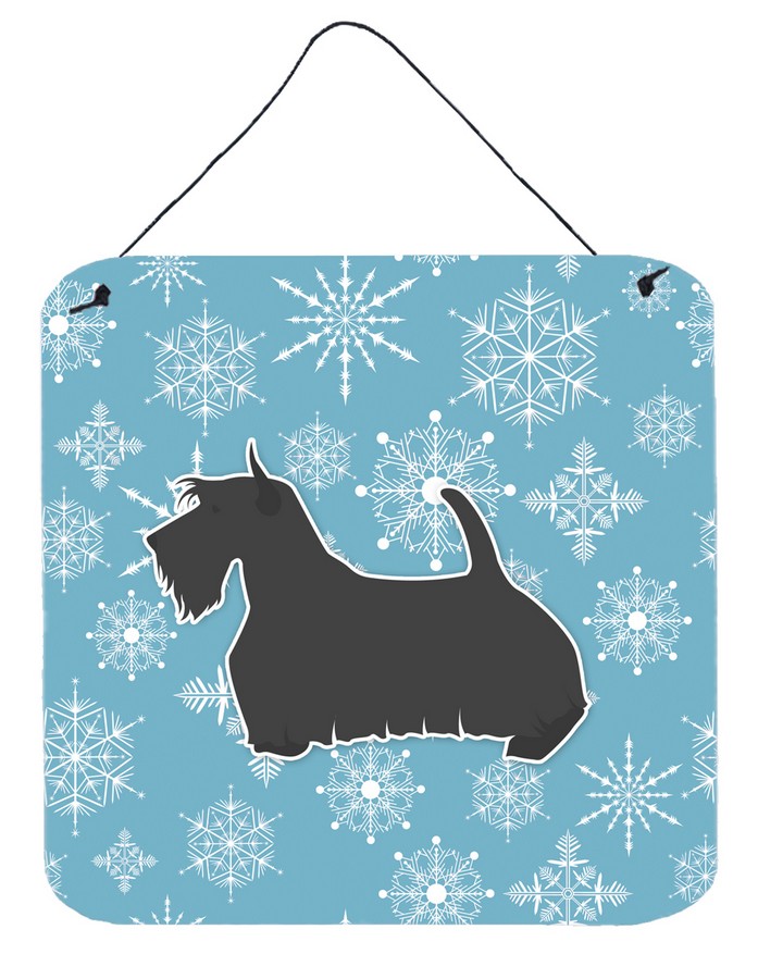 Winter Snowflake Scottish Terrier Wall or Door Hanging Prints