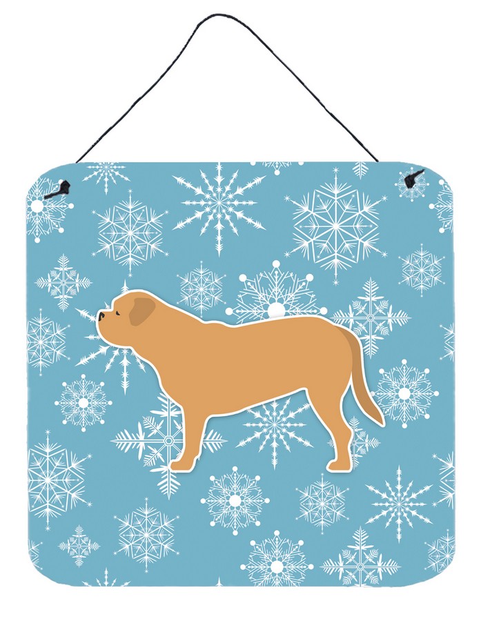 Winter Snowflake Dogue de Bordeaux Wall or Door Hanging Prints