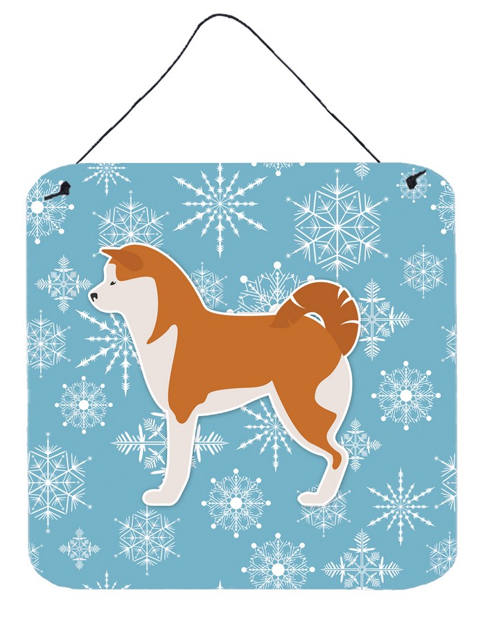 Winter Snowflake Akita Wall or Door Hanging Prints