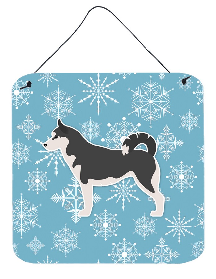 Winter Snowflake Siberian Husky Wall or Door Hanging Prints