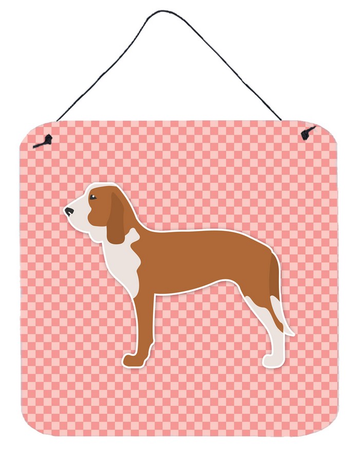 Spanish Hound Checkerboard Pink Wall or Door Hanging Prints