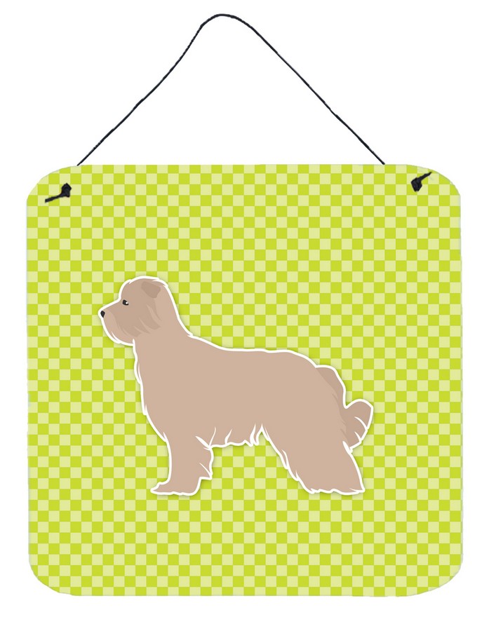 Pyrenean Shepherd Checkerboard Green Wall or Door Hanging Prints