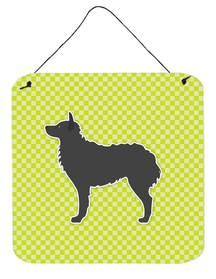 Croatian Sheepdog Checkerboard Green Wall or Door Hanging Prints